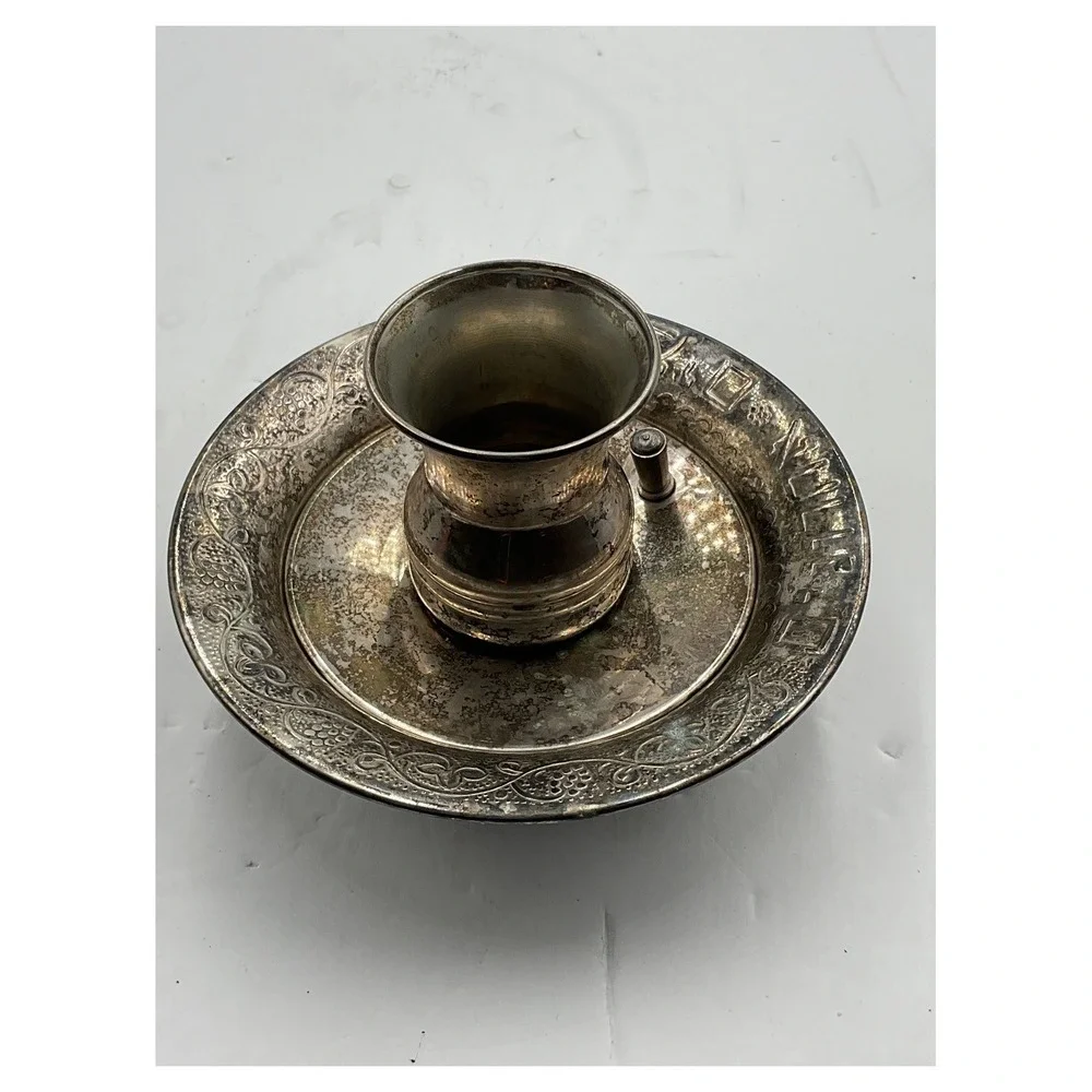 Vintage‎ Jewish Passover Seder Set Silver-Plated Ritual Plates 6